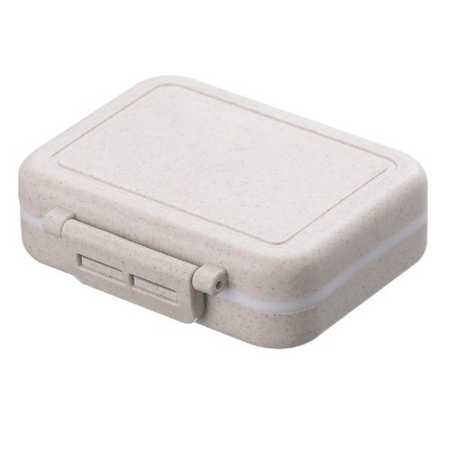 Mini Travel Pill Organizer Box - Caramel Beige