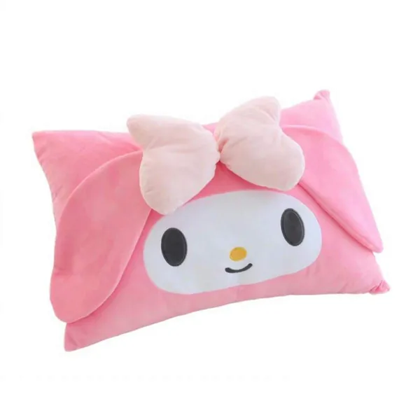 My Melody Kuromi Pillowcase Cute Plush Throw Pillow Case Anime Cartoon Pillow Cover for Decoration (Pink)