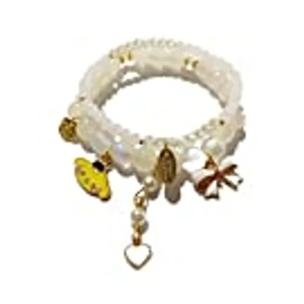 Cinnamoroll Crystal Bead Bracelet Kuromi and My Melody Bracelets Sanrio Jewelry for Bff Friendship Best Friend Gift Cute Cartoon Kawaii Elastic Beaded Bracelets for Girls Women