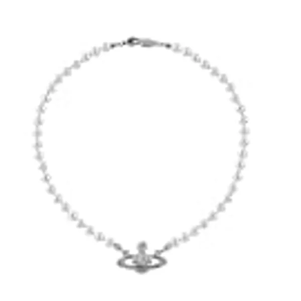 Planet Pearl Necklace VAVOLO Crystal Rhinestone Saturn Planet Necklace, White Pearl Bead Chain Choker for Women Teen Girls Constellation Necklace Confession Wedding for Girlfriend