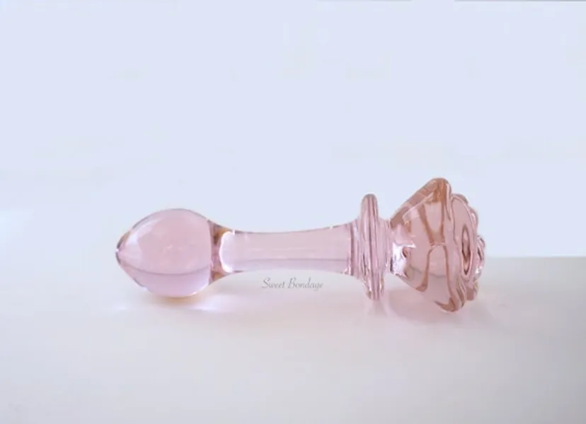 Beautiful Rose Pink Glass Dildo Temperature Play Butt Plug | Etsy Australia