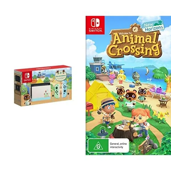 Animal Crossing: New Horizons Limited Edition Console + Animal Crossing New Horizons Game - Nintendo Switch