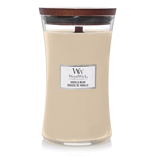 WoodWick Scented Candle with Crackling Wick, Vanilla Bean Large Hourglass Candle, Long Burning Candles: Up to 130 Hours, Perfect Gifts for Women - L - Vanilla Bean