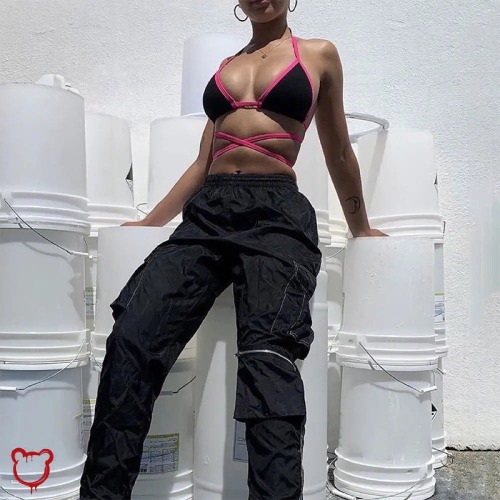 Grunge Harem Pants - black / M