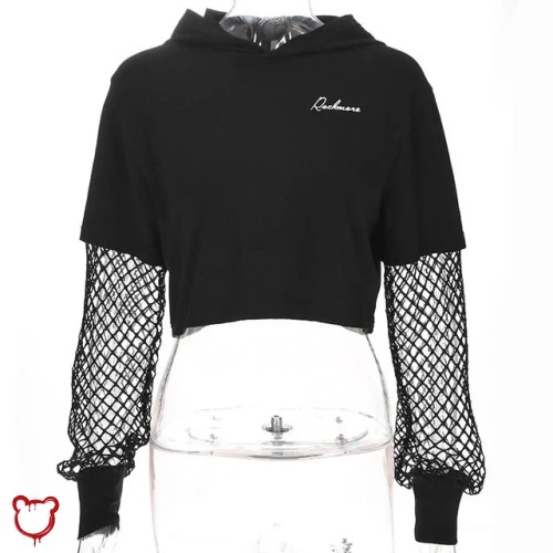 Black Grunge Hoodie - Black / M