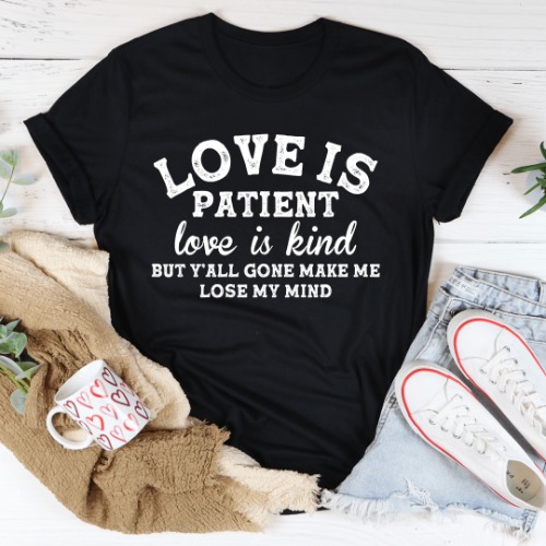 Love Is Patience Love Is Kind Tee - Black Heather / L