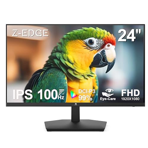 24 inch Monitor, Z-Edge Computer Monitor, Full HD 1920 x 1080p IPS Display 100Hz PC Monitor with HDMI, VGA, Frameless, U24I Anti-Glare Screen - U24I IPS