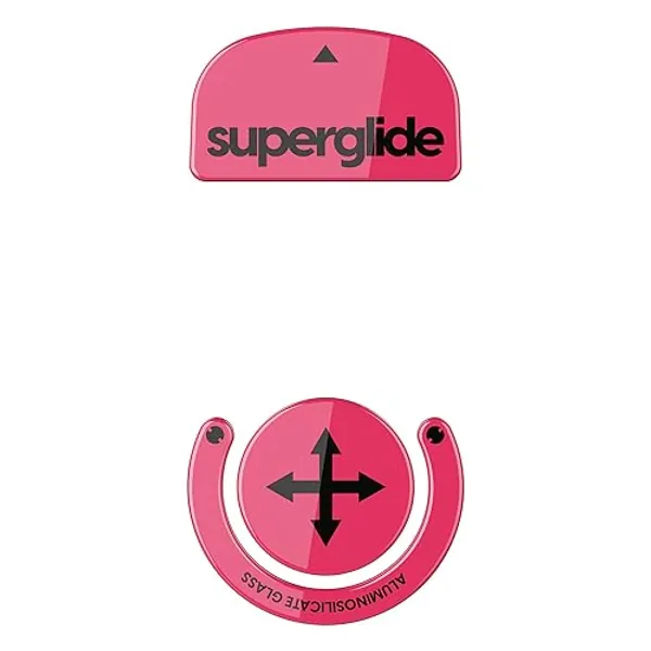 Superglide Glass Mouse Skates - Super Smooth Glide, Polished Round Edge, Super Fast Gaming Mouse Feet with Durable Sole for Logitech G Pro X Superlight1 (Type-S, Magenta) - Magenta