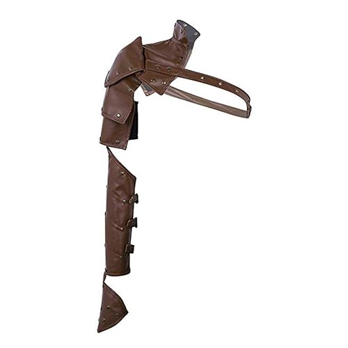 keland Gotisch Leder Schulterschutz Schulter Rüstung Mittelalter Wikinger Schultergurt Armstulpe Handschuhe Cosplay Zubehör Set - Brown