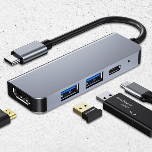Laptop Docking Station with HDMI and USB - Silver