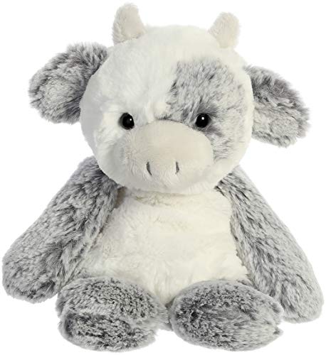 Aurora® Snuggly Sweet & Softer™ Cow Stuffed Animal - Comforting Companion - Imaginative Play - White 9 Inches