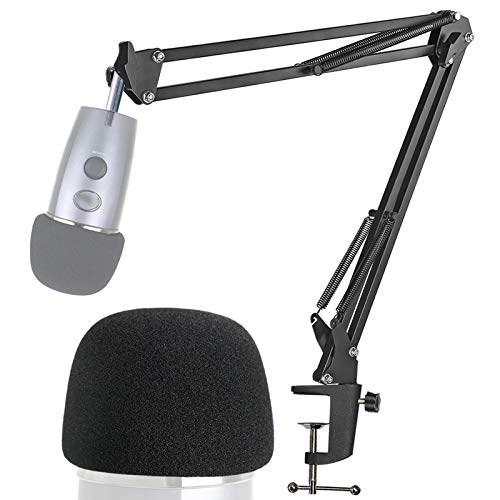 Yeti Nano Mic Stand with Pop Filter - Microphone Boom Arm Stand with Foam Windscreen for Blue Yeti Nano USB Mic by YOUSHARES