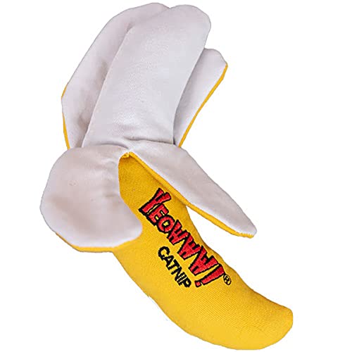 Yeowww! Peeled Banana Catnip Toy for Cats, Yellow, 6"