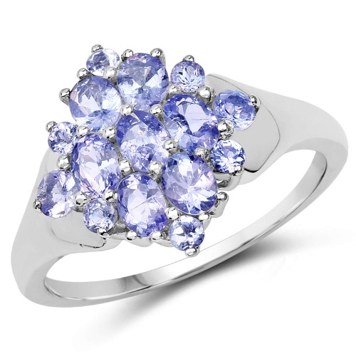 1.60 Carat Genuine Tanzanite .925 Sterling Silver Ring - Tanzanite 8