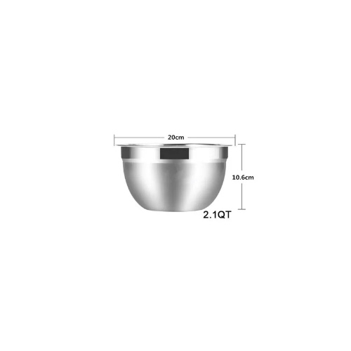 Stainless Steel Cooking & Baking Mixing Bowls | 2.1 QT