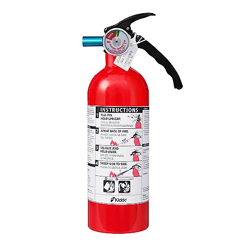 Kidde Fire Extinguisher for Home & Office Use, 5-B:C, 3.2 Lbs., USCG Approved with Strap Bracket (Included) - Single- Use