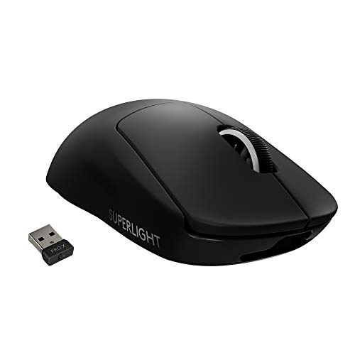 Logitech G PRO X SUPERLIGHT Wireless Gaming Mouse, Ultra-Lightweight, HERO 25K Sensor, 25,600 DPI, 5 Programmable Buttons, Long Battery Life, Compatible with PC / Mac - Black - Black - Mouse