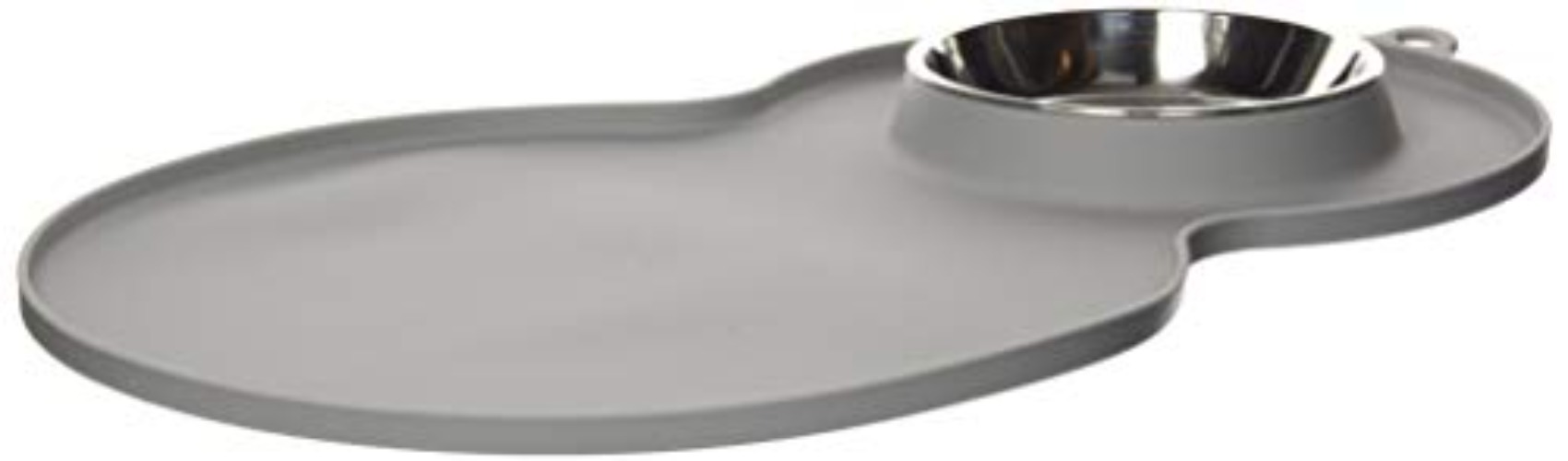 Catit Peanut Shape Cat Placemat, Gray, 17.5” x 11.4” - Peanut Shape - Gray