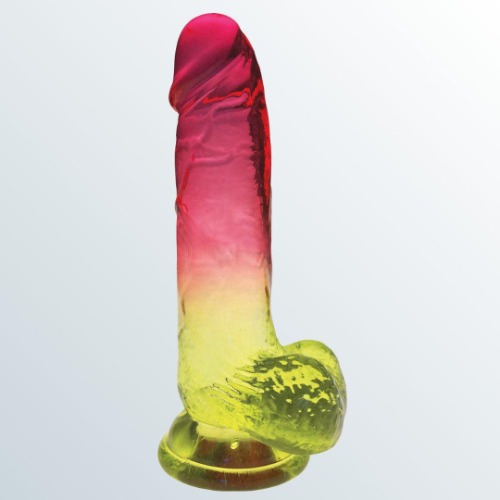 Shades 8" Gradient Jelly Dong - Pink and Yellow