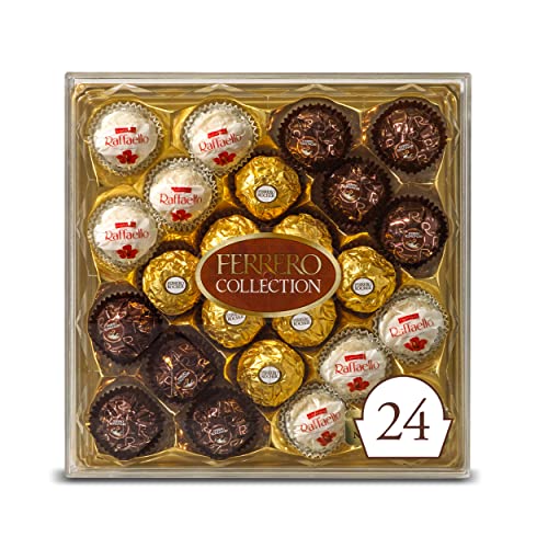 Ferrero Collection, 24 Count, Premium Gourmet Assorted Hazelnut Milk Chocolate, Dark Chocolate And Coconut Chocolates, Luxury Chocolate Holiday Gift Box - Assorted - 24 Count (Pack of 1)