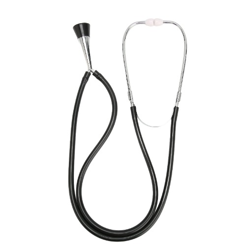 Professional Metal Fetal Stethoscope for Clinical Home, Black Tube Fetal Stethoscope for Baby's Heartbeat Detection, Durable Monitoring Fetal Stethoscope for Pregnant Nurses Doctors Med Students