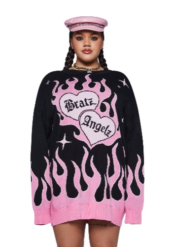 Plus Flame N’ Hotties Oversized Sweater | 1X/2X