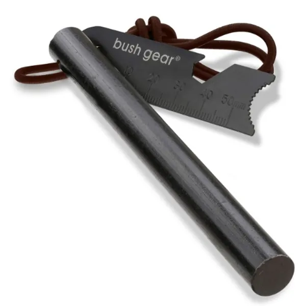 BUSHGEAR Black Steels Feuerstahl - XXL Feuerstarter - Extrem Starker Funkenflug - Feuerstein für Outdoor, Survival, Bushcraft