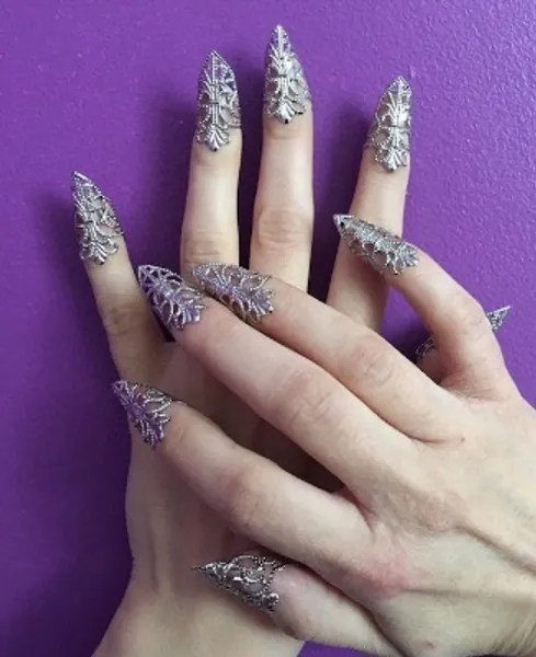 Metal Claws Set Nails Armor: Silver or Gold Set of 10 | Etsy