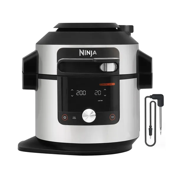 Ninja Foodi MAX 14-in-1 SmartLid-Multikocher [OL750EU] 7,5 l, Schnellkochtopf, Digitales Bratenthermometer, Heißluftfritteuse, Smart Cook-System