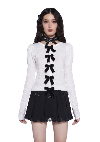 Moonlit Sweetness Knit Cardigan | WHITE / Medium