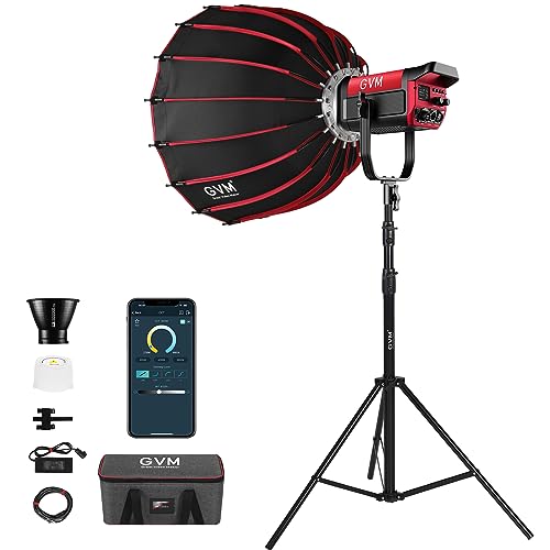 GVM 200W LED Video Light with Softbox, SD200B Photography Lighting Kit with Bluetooth Mesh Network/DMX Control, 2700K-6800K Studio Light Continuous Lighting Kit, 45400lux/1m, 12 Scene Effects - 200W