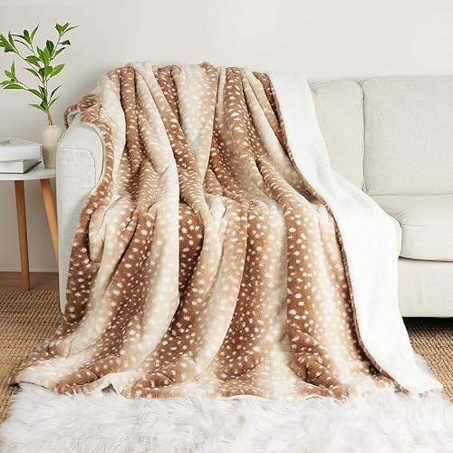 Cozy Bliss Luxury Faux Fur Throw Blanket Animal Striped Print