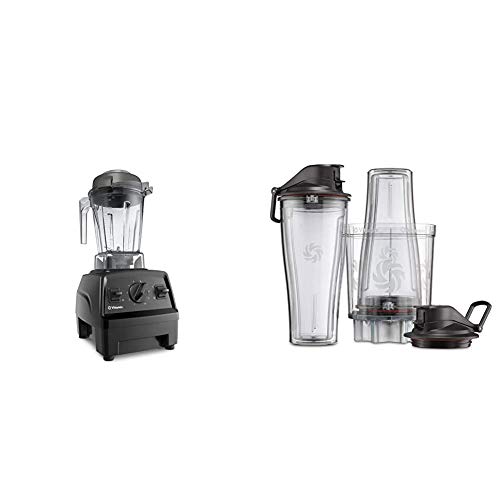 Vitamix VM0197 Explorian Blender, Professional-Grade, 48 oz. Container, Black & Personal Cup Adapter - 61724 - Black - Blender + Cup