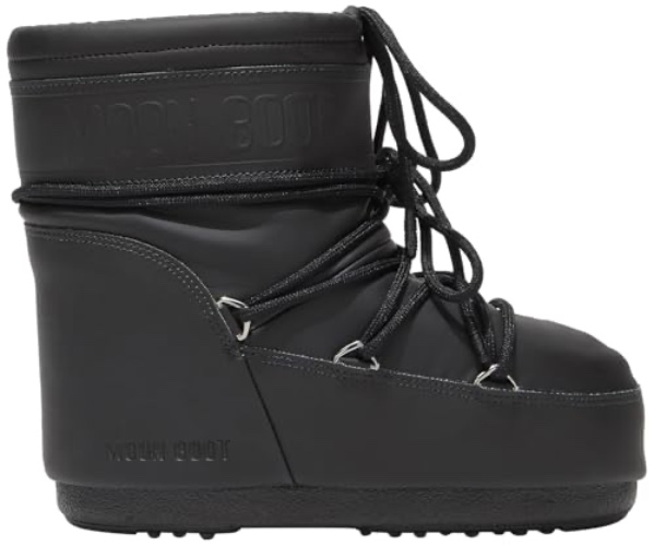 Moon Boot Icon Low Rubber Slip On Unisex Snow Boots - 8-9.5 Women/7-8.5 Men - Black