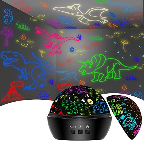 Dinosaur Toys for 3-8 Year Old Boys,Dino Projection Kids Toys for 3-8 Year Olds Boys 2 in 1 Car Toy for 2-10 Year Olds Boys,Chirstmas Stocking Stuffers Gifts for 2-10 Year Olds Kids Toddler Toys - Black