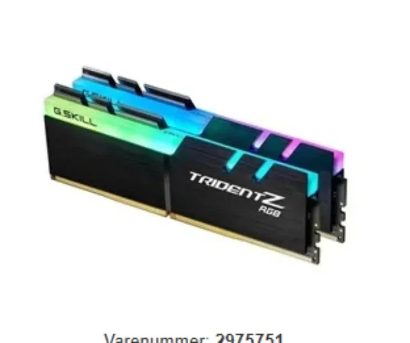 G.Skill Trident Z RGB DDR4-4400 - 64GB - CL19 - Dual Channel (2 pcs) - Intel XMP - Sort med RGB