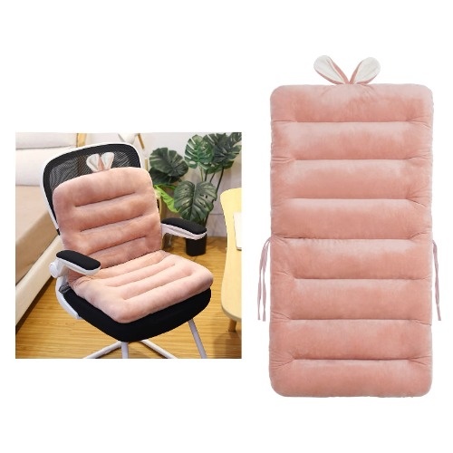 ELFJOY Desk Chair Cushion 85cm Office Chair Cushion Seat Cushion with Back Support Lounger Cushion with Fixing Band (Pink) 85×45cm - Pink 33x18 Inch (Pack of 1)
