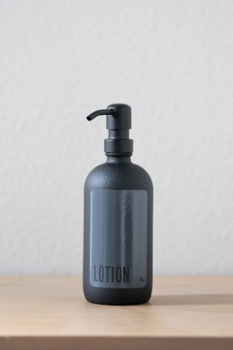 Modern Collection - Matte Black Glass Modern Black Hand Soap, Dish Soap, Soap or Lotion Dispensers | Lotion / Black Metal