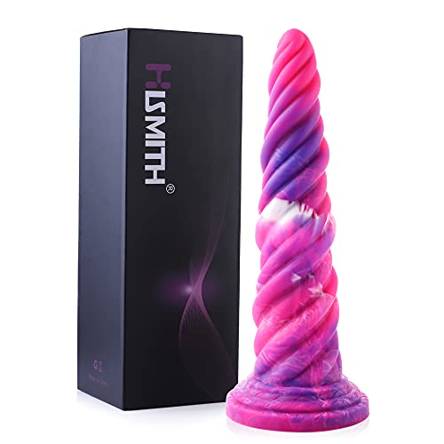 Hismith Realistic Dildo 10.12" Huge Pure Silicone Dildo for Women Men Masturbation G-spot Sex Toys with 3.8" Strong Suction Cup Awl Shape Anal Plug Pleasure for Men Ultra-Soft Dildo