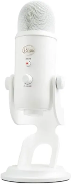 Blue Microphones Yeti USB Mic for Recording and Streaming on PC/Mac, Blue Microphones Voice, 4 Pickup Patterns, Headphone Output, Mic and Volume Control, Adjustable Stand, Plug and Play – Whiteout