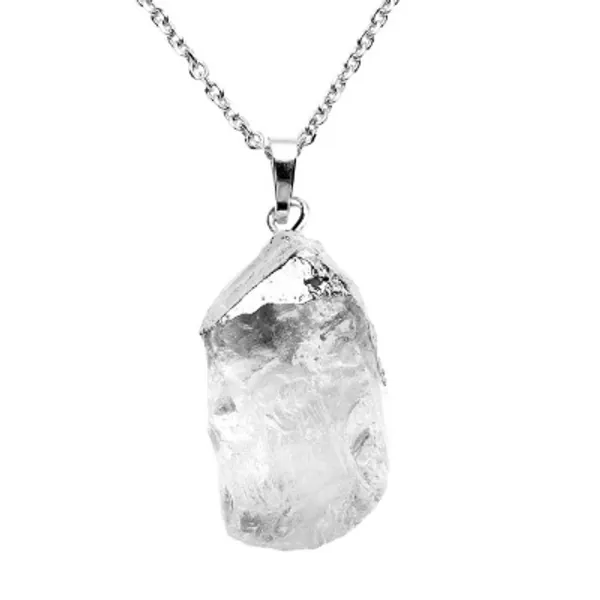 Top Plaza Reiki Healing Crystal Stone Pendant Necklace Irregular Natural Raw Gemstone Necklaces for Womens
