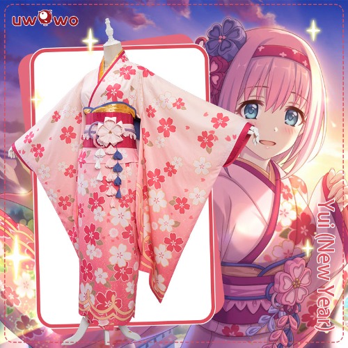 【Clearance Sale】Uwowo Game Princess Connect! Re:Dive Kusano Yui New year Ver. Cosplay Costume Cute Kimono Dress - Set A S