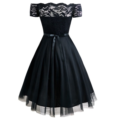 'Black Wings' Lace Mesh Goth Dress - Black / S