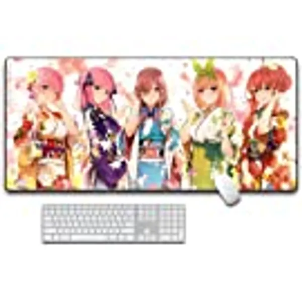 Gaming Mouse Pads Cute Animationeries The Quintessential Quintuplets Mouse Pad Gaming Mouse Pads Non-Slip Desk Mat for Office Home,35.4 * 15.7in (90cm*40cm)