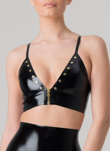 Latex Heroine Bra | L / Black