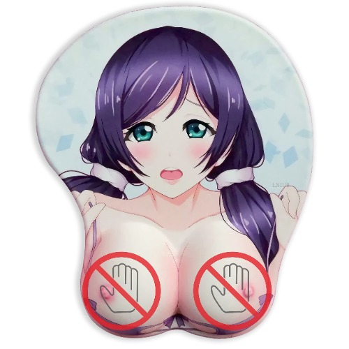 TUOTANG Otaku LoveLive! Anime Character Nozomi Tojo 3D Mousepads,Large Breast Oppai Silicone Wrist Rest Mice mat Design for Notebook PC Playmat,Pink,26x21x3.2 cm,(MP210519-1) - 