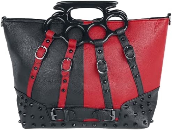 Poizen Industries Harley Quinn Juno Studded Top Handle Punk Bag Gothic Handbag