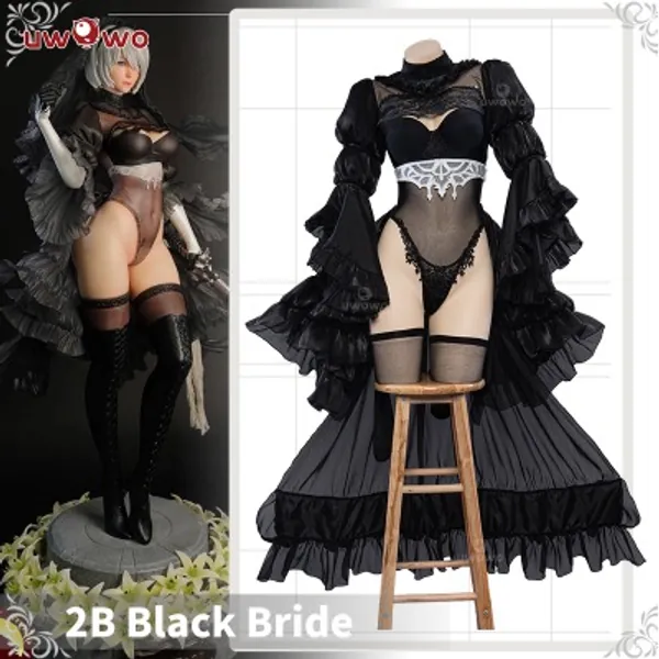101.14US $ 39% OFF|Pre-sale Uwowo Nier: Automata 2b Cosplay Black/white Wedding Dress Bride Cosplay Costume - Cosplay Costumes - AliExpress