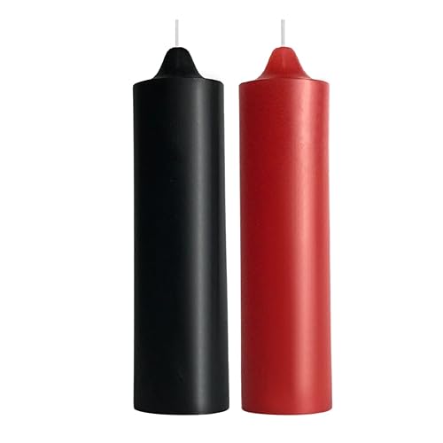 WEIHAI Low Temperature Candles, Wax Play Candles, Romantic Dripping Candle for Valentines, Couples, Weddings, Home Decor-2Pack, Black and Red
