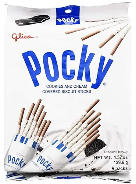 Glico Cookie And Cream Covered Cocoa Biscuit Sticks, 4.57 Ounce - Cookie & Cream - 4.57 Ounce (Pack of 1)
